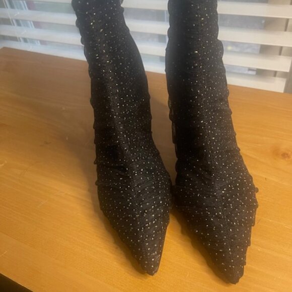 Sam Edelman Black Ankle Boots with Silver Accents - Picture 2 of 6